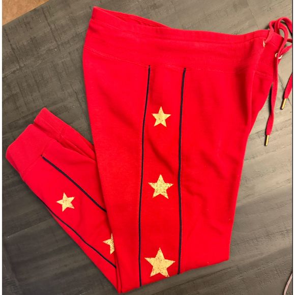 Tommy Hilfiger Sport Red Joggers Stars - Sz S - Picture 2 of 13